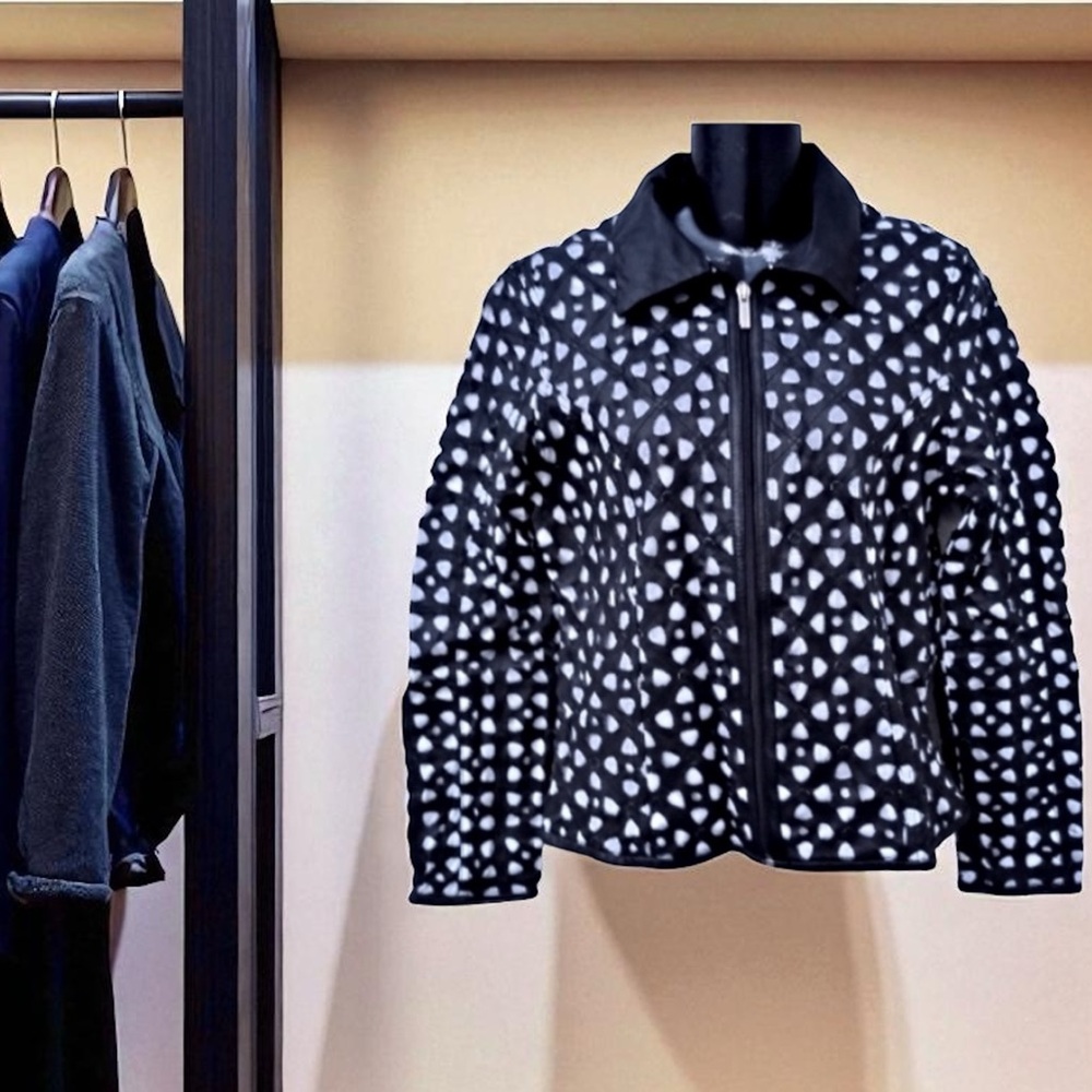 Black and White Leather Jacket with Sleek Design